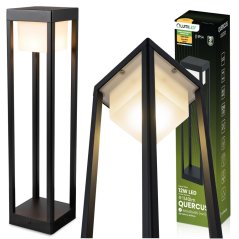 Záhradná lampa stĺpik vonkajšia stojaca LED 12W 3000K 60cm čierna QUERCUS LUMILED