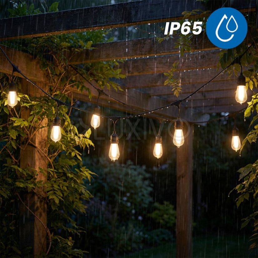 Solárna záhradná girlanda 15x LED plameň dekoratívne svetielka 15m 1800K teplá FLAME LUMILED