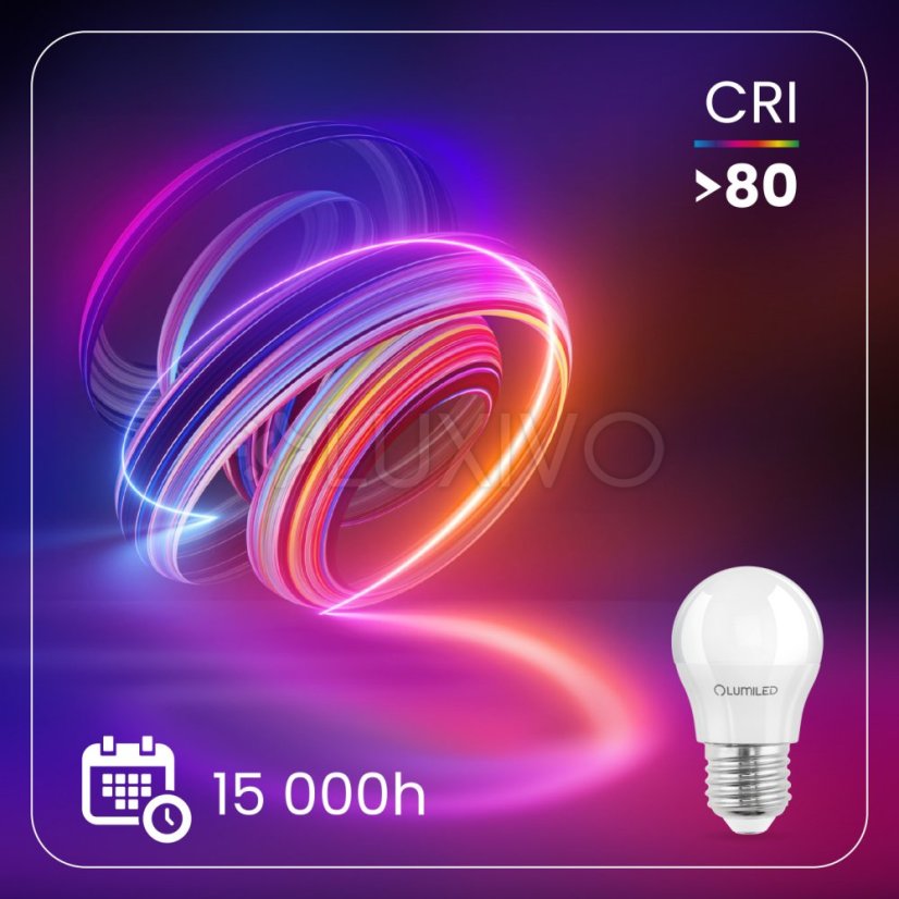LED žiarovka E27 guľa P45 10W = 75W 1100lm 6500K studená 180° LUMILED