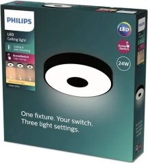 LED stropné svietidlo 24W 2800lm 4000K SceneSwitch Black Coiner Philips
