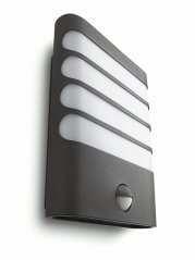 RACCOON IR myGarden 3W 2700K IP44 LED fasádne nástenné svietidlo so senzorom pohybu a súmraku antracitová PHILIPS