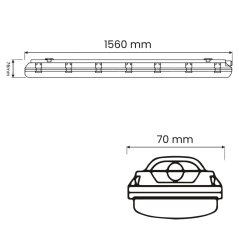 Hermetické svietidlo LED prachotesné 1x 150cm T8 G13 IP65 HERSO Lumiled