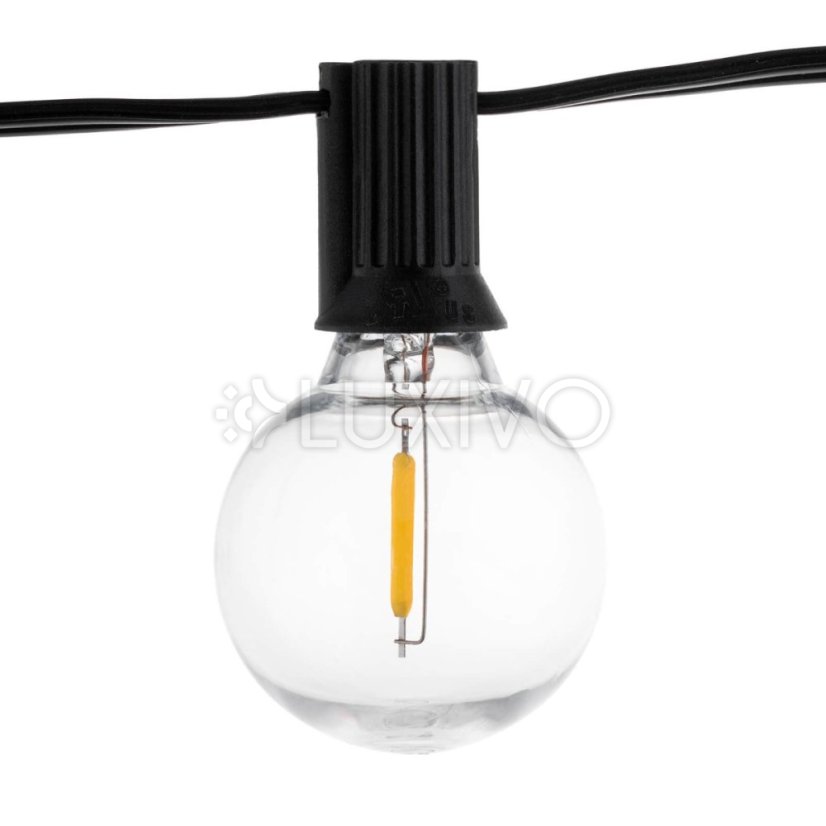 Záhrada Girland Vonkajšie osvetlenie Reťaz 15,2 m 30x LED okrasné korálky 3000K + diaľkové ovládanie DOLLIS LUMILED