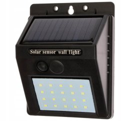 Solárne LED reflektory 3W 5500-6000K Studené IP65 Čierny senzor súmraku