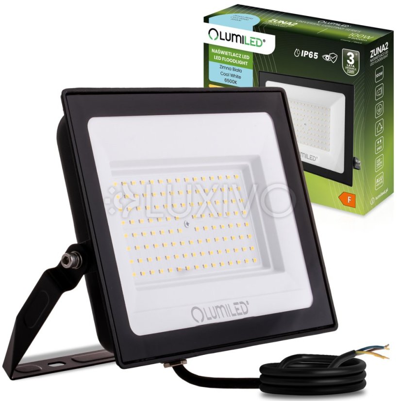 LED reflektor ZUNA2 100W 9000lm 6500K IP65 Black LUMILED