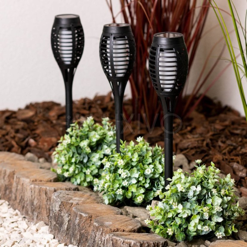 LED IGNIS Solárne záhradné svietidlo s efektom plameňa 50 cm LUMILED