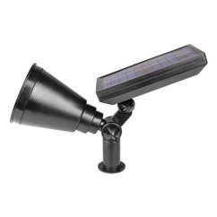 Záhradný LED solárny reflektor 2W studený IP65 súmrakový senzor