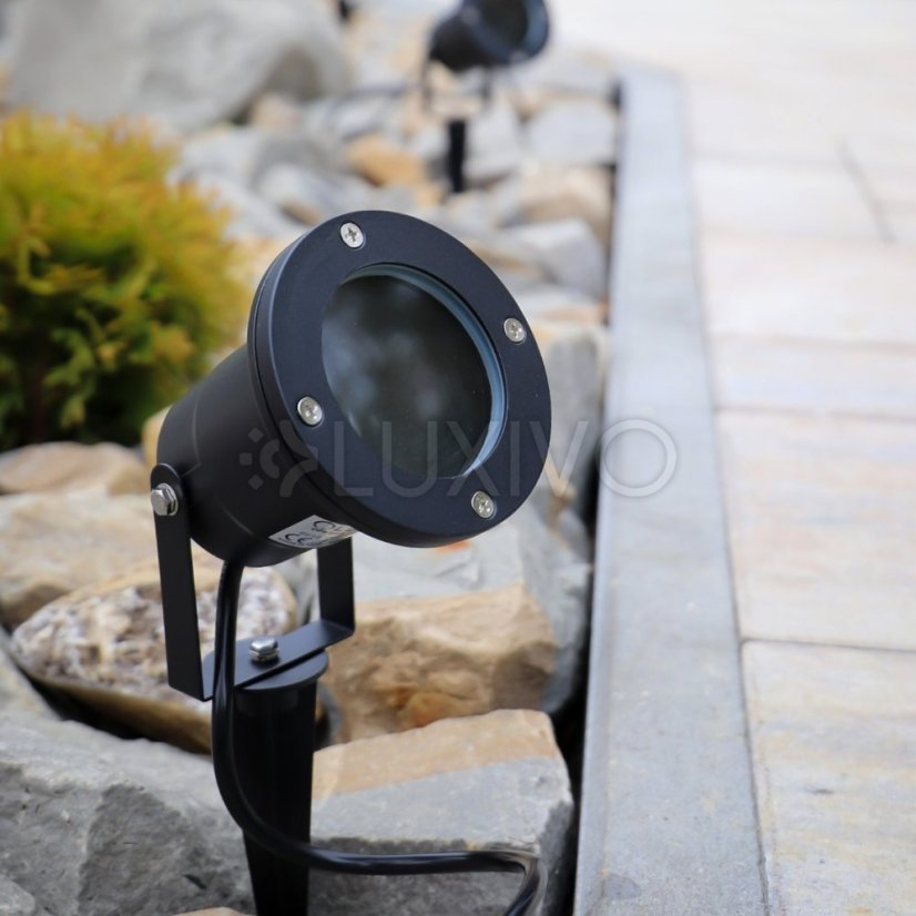 Záhradné svietidlo LED GU10 IP65 WATERPROOFED čierne s 1m káblom HORTI LUMILED