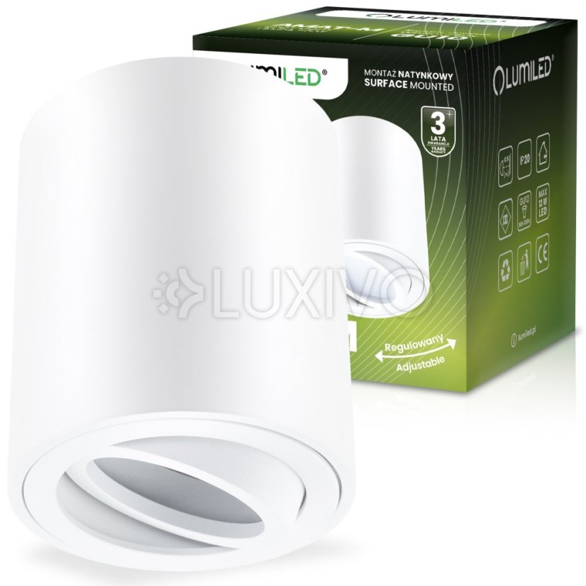 Prisadené halogénové bodové svietidlo AMAT-M - GU10 - LUMILED okrúhle biele 84 mm