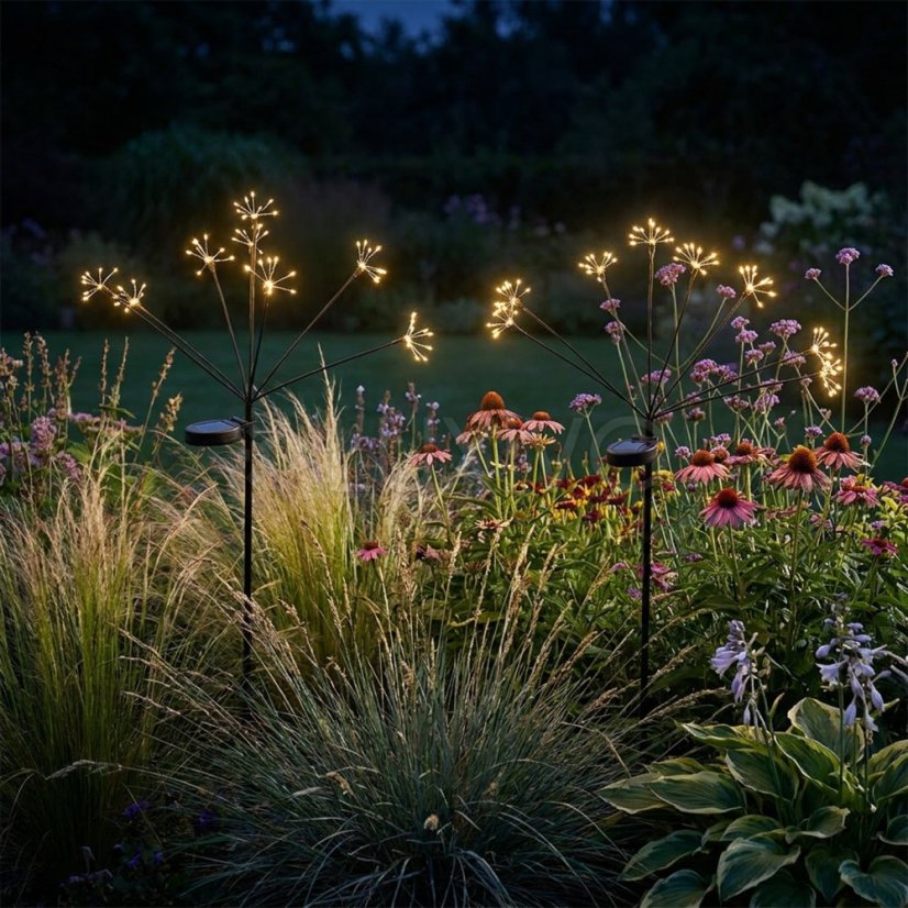 2x Solárna záhradná lampa LED ALISMA zapichovacia vonkajšia 70cm 2700K IP44 LUMILED