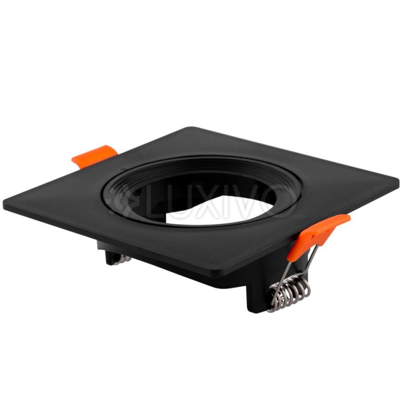 Halogénové svietidlo na zapustenú montáž Pohyblivé štvorcové čierne GU10 MR16 VENTUS Lumiled