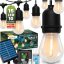 Solárna záhradná girlanda 15x LED ozdobné žiarovky 10, 4m 2700K teplá + diaľkový ovládač IP65 SOLLIS 2 LUMILED