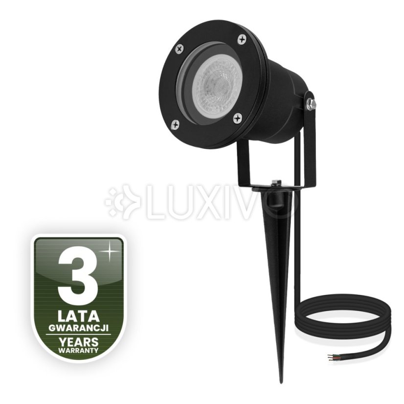 Záhradné svietidlo LED GU10 IP65 WATERPROOFED čierne s 1m káblom HORTI LUMILED