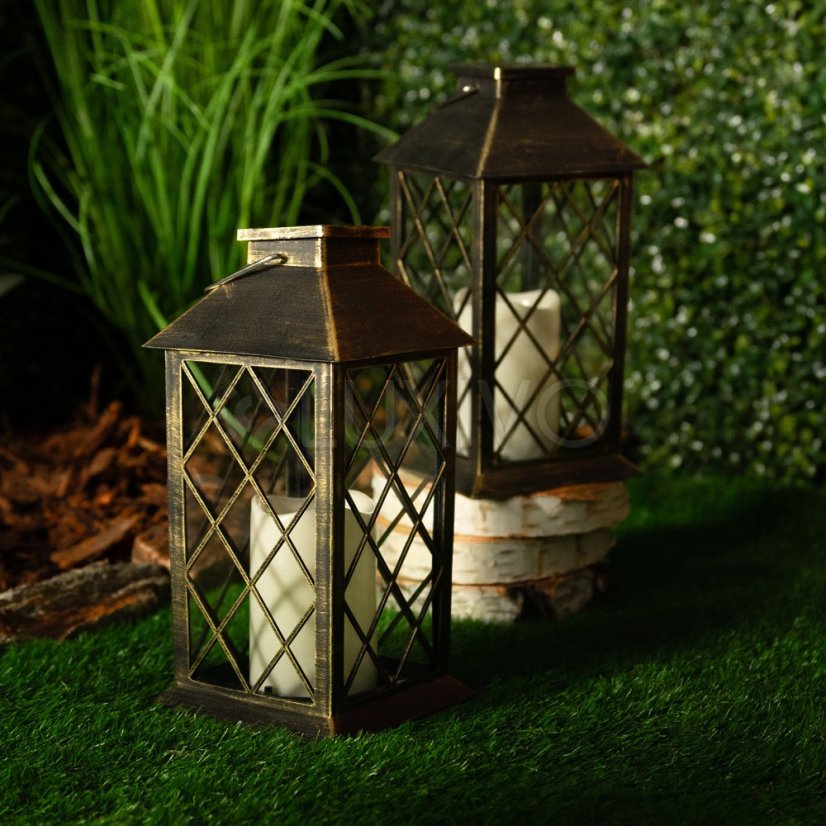 LED LIRIO Solárne záhradné prívesné svietidlo Patina 28cm LUMILED