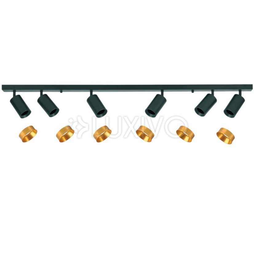 LED stropné/stenové svetlo 6 x GU10 MARIBEL Black GOLDLUX (Polux)