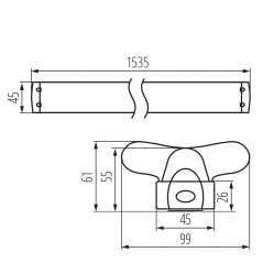 Lineárne svietidlo lampa stropná LED T8 G13 116W 150cm nástenná biela ALDO