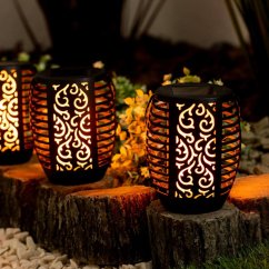 LED solárne záhradné závesné svietidlo IGNIS Flame IP44 1800K LUMILED