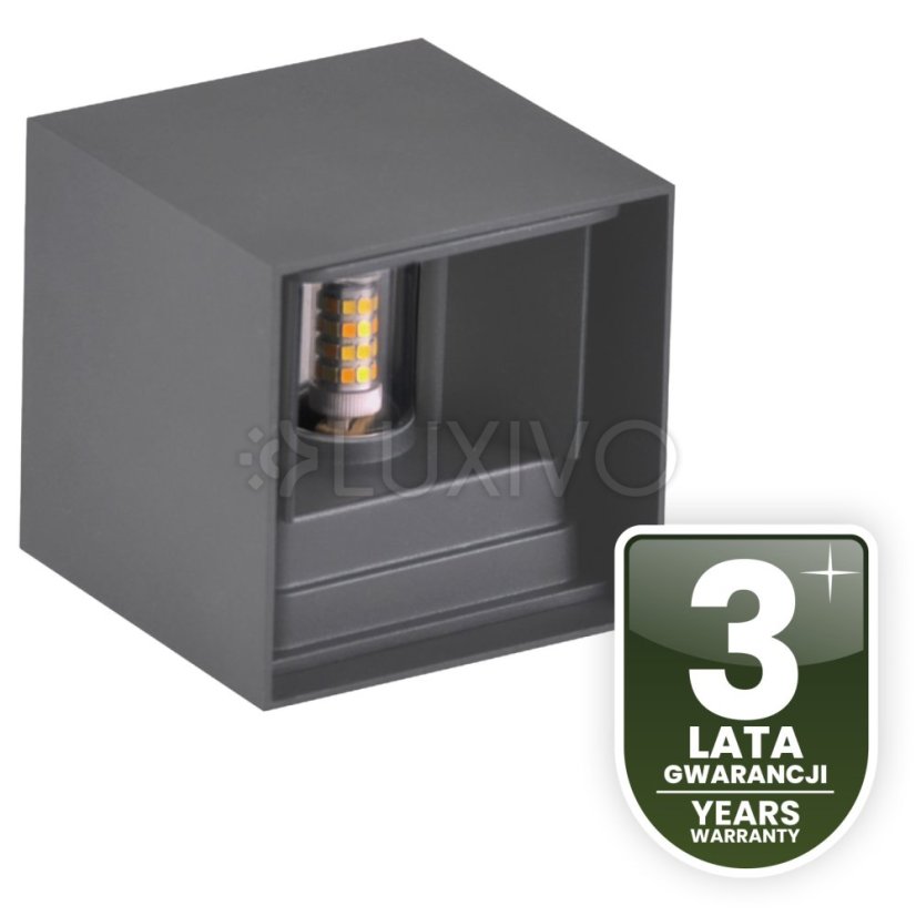 Záhradné nástenné svietidlo LED G9 nastaviteľné zhora nadol Graphite PYXIS LUMILED