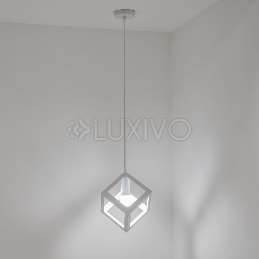 TALUS geometrické štvorcové závesné svietidlo ZWIS pre LED biela 1x E27 LUMILED