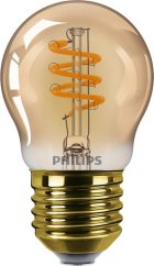 LED žiarovka guľová E27 P45 3W = 25W 250lm 2200K teplé vlákno jantárová PHILIPS stmievateľná