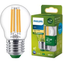LED žiarovka E27 Ball P45 2,3W = 40W 485lm 210lm/W 2700K Warm 300° CLASS A UltraEfficient Philips