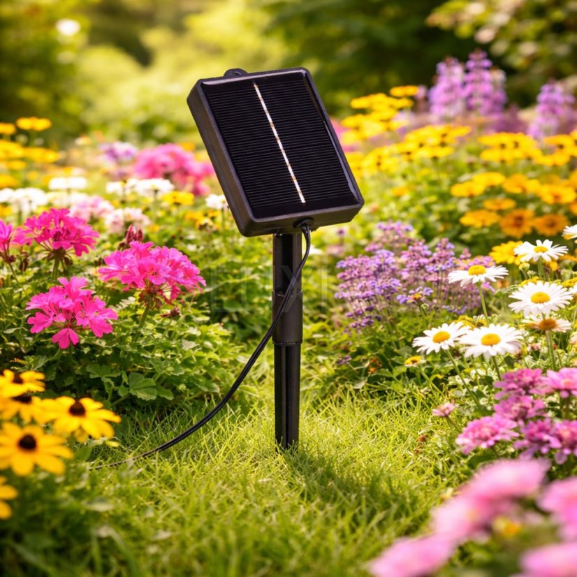 Solárna záhradná girlanda 30x LED dekoratívne žiarovky 15, 05 m 3000K teplá biela + diaľkový ovládač AURA