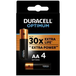 Alkalické batérie DURACELL OPTIMUM AA LR6 4ks