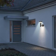 Solárne nástenné svietidlo LED PIR senzor 4000K USB-C IP44 Čierna