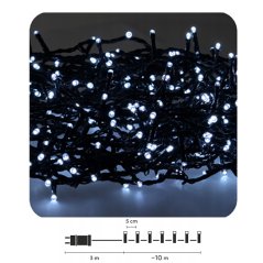 Led svetelná reťaz vonkajšia - spájateľná - studená biela - 200 Led - 10 m