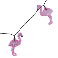 SOLAR GIRLAND záhradné okrasné 10 ružových plameniakov 6500K GOLDLUX (Polux)