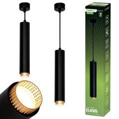 Závesná stropná lampa LED GU10 luster reflektor tuba zavesenie ELIGIS čierna LUMILED