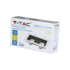 Bodové stropné svietidlo 2xGU10 Square biela/čierna VT-886 V-TAC