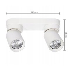 TIMO Nástenné stropné svietidlo Nástenné svietidlo Reflektor Halogénové svietidlo Pohyblivé 2xGU10 Biela LVT