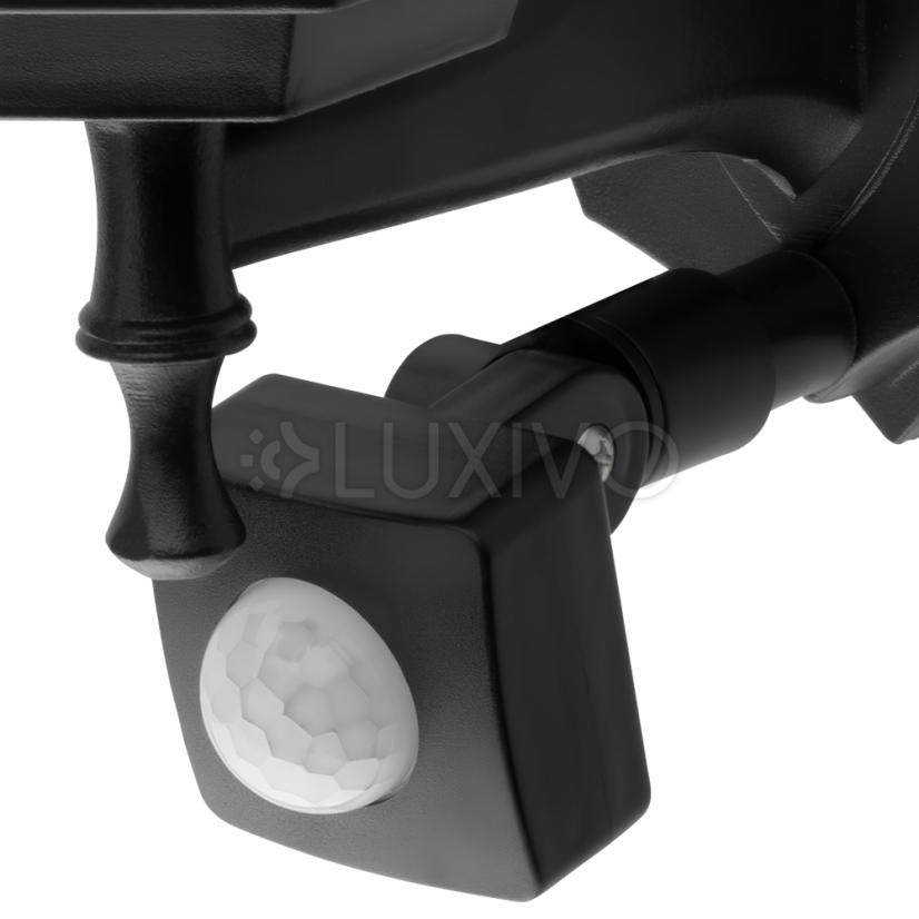 Vonkajšie nástenné svietidlo E27 so senzorom pohybu čierne BELLIS LUMILED