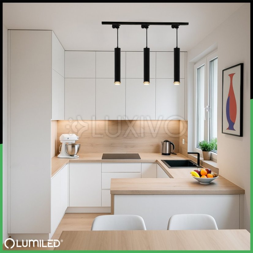 Stropné závesné svietidlo 29cm GU10 LED ELIGIS Black LUMILED