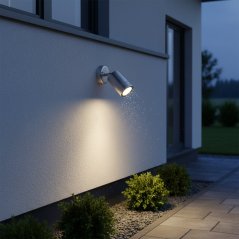 Nástenné svietidlo vonkajšie GU10 strieborné IP44 OLIMP Goldlux