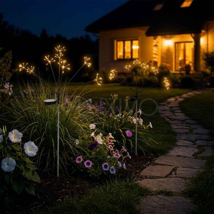 2x Solárna záhradná lampa LED ALISMA zapichovacia vonkajšia 70cm 2700K IP44 LUMILED