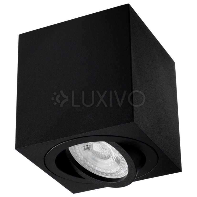 Povrchová montáž HALOGEN Pohyblivé svietidlo AMAT-M GU10 LUMILED Square Black 84mm