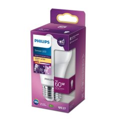 LED žiarovka E27 A60 8W = 60W 806lm 2700K Warm 280° PHILIPS Senzor pohybu a súmraku