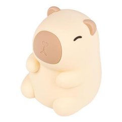 Nočná dekoratívna LED lampička detská Kapibara 2, 5W 18lm 3000K teplá biela RGB 360° hnedá Masterled