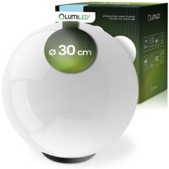Solárna záhradná lampa LED 6500K IP44 30cm - biela guľa ATRIS LUMILED