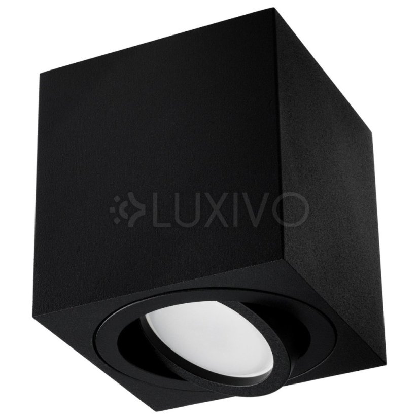 Povrchová montáž HALOGEN Pohyblivé svietidlo AMAT-M GU10 LUMILED Square Black 84mm