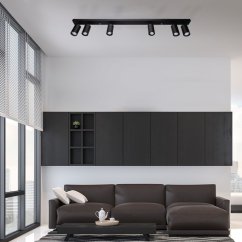 Stropné svietidlo QUALIS SPOT Reflektor Halogénové svietidlo 6xGU10 Čierna