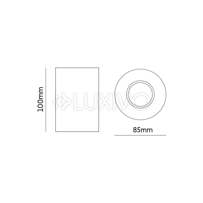 Hliníkové halogénové svietidlo SPOT TUBA na povrchovú montáž pre LED GU10 Čierna a zlatá