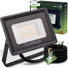LED reflektor ZONER 50W 5000lm 4000K IP65 čierny LUMILED