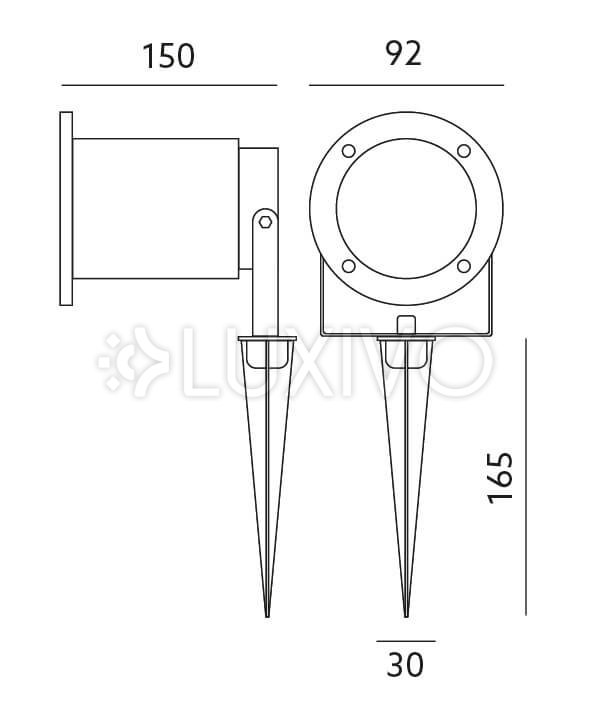 Záhradná lampa LED GU10 IP65 HAPPY Black - kábel 1 m