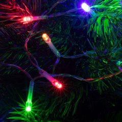 Vianočná led svetelná reťaz vonkajšia na batérie s časovačom + programator - 50led - 4,90m Multicolour