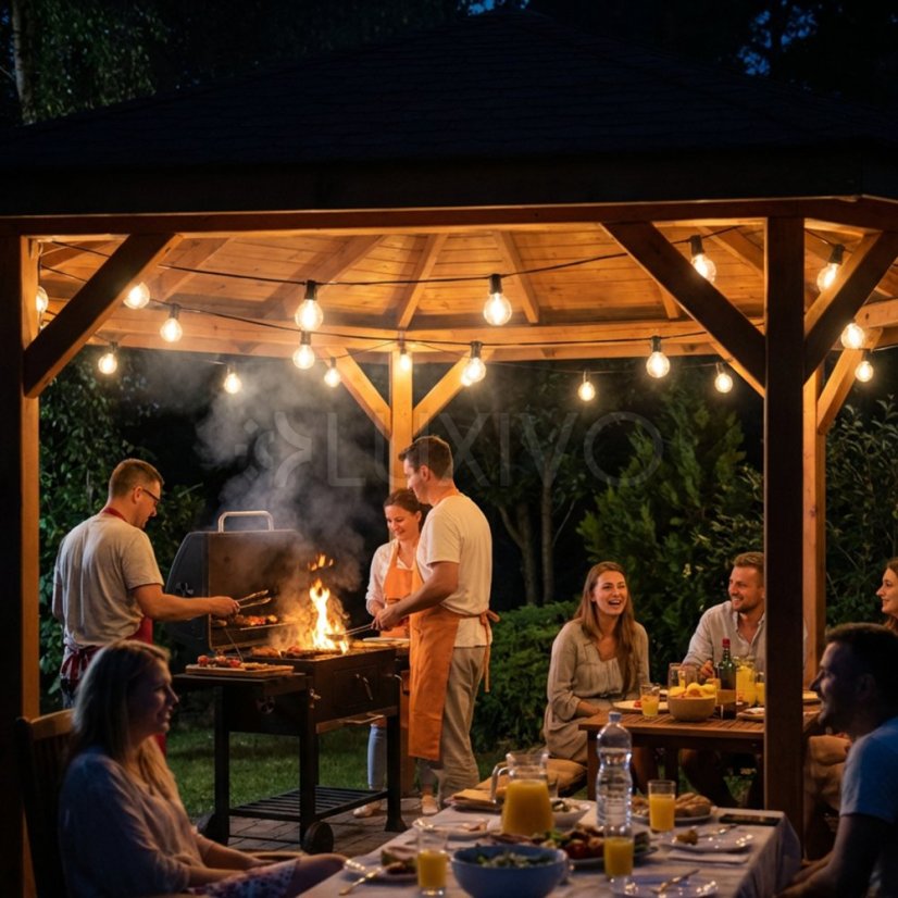 Solárna záhradná girlanda 30x LED dekoračné guličky 15, 05m 2700K teplá biela + diaľkové Lumiled