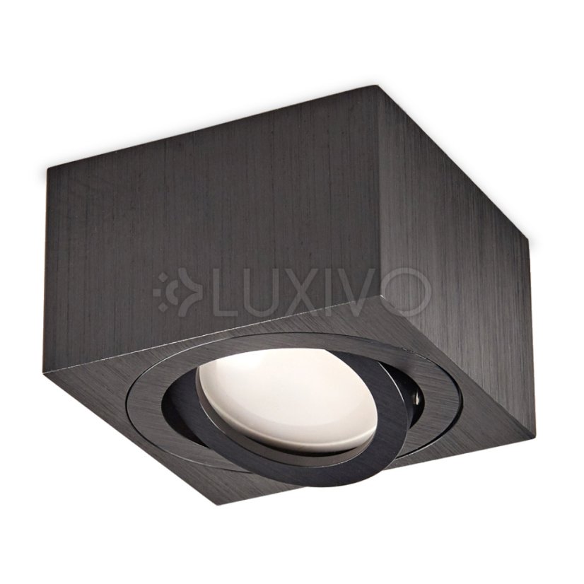 Povrchová montáž svietidla HALOGEN SPOT 50mm Black Square Movable OH37S Kobi
