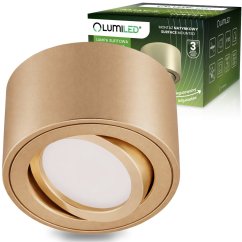 Nástenné halogénové bodové svietidlo rúrkové pohyblivé okrúhle zlaté 50mm AMAT-S